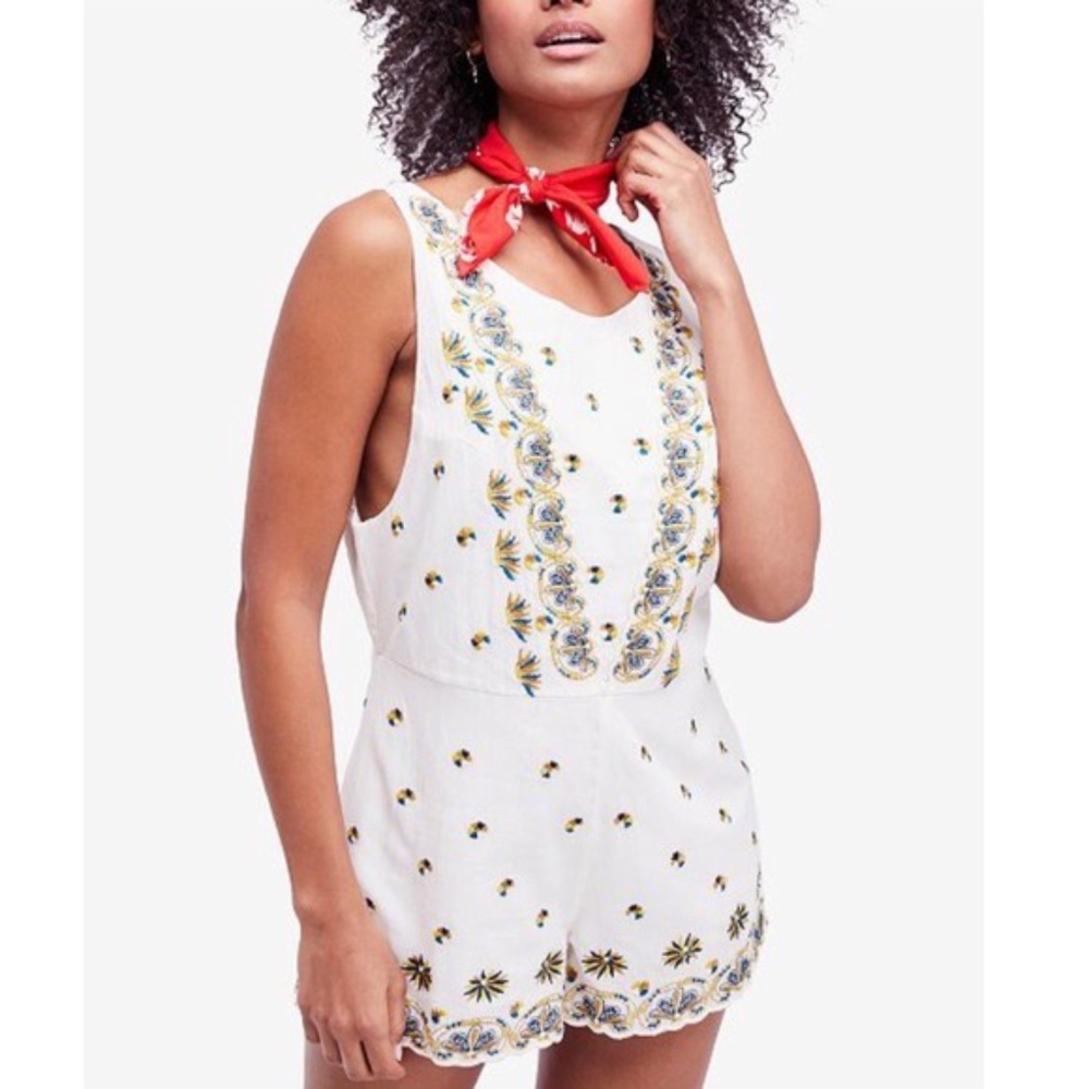 New! FREE PEOPLE | Embroidered Margarita Romper 6